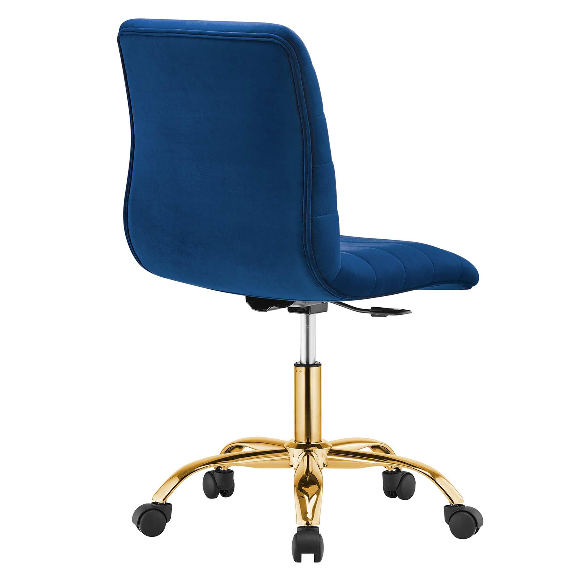 Back. Modway - Ripple Armless Performance Velvet Office Chair by Modway - Blue.