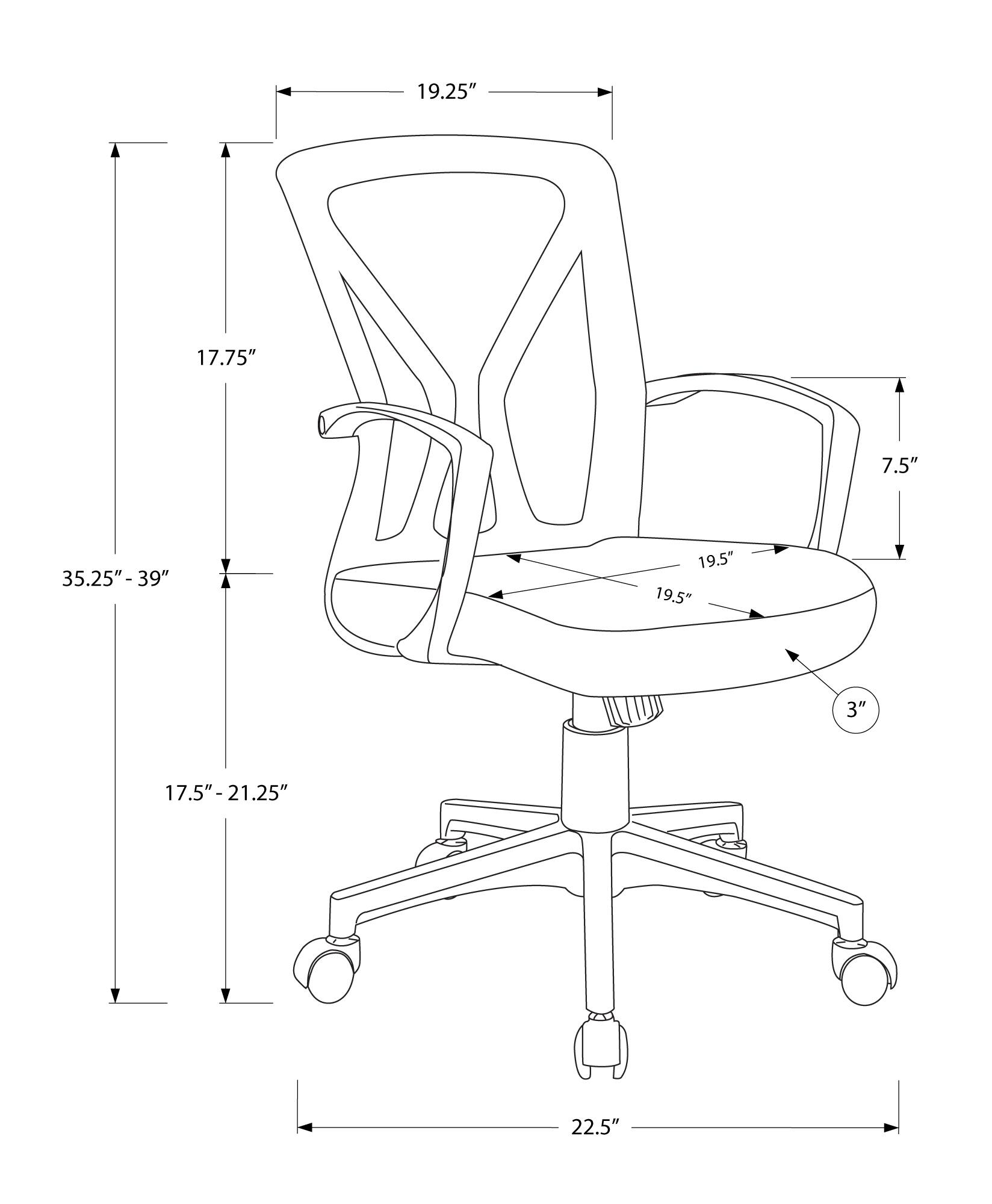 Back. TinyHomie - Black Mesh Black Metal Contemporary Ergonomic Office Chair Adjustable Height - Black.