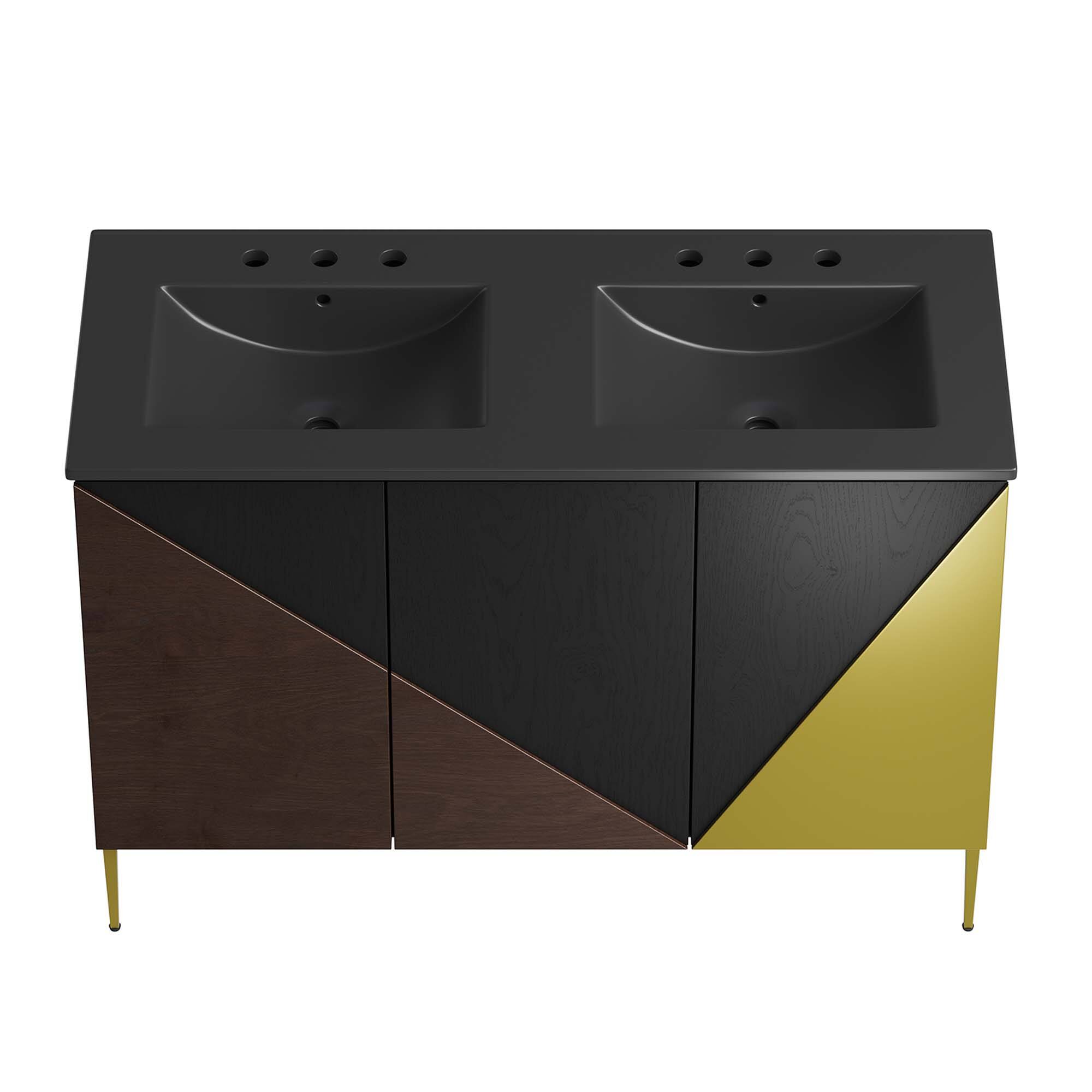 Alt View 7. Modway - Alchemist Bathroom Cabinet Basin Not Included by Modway - Black Black.