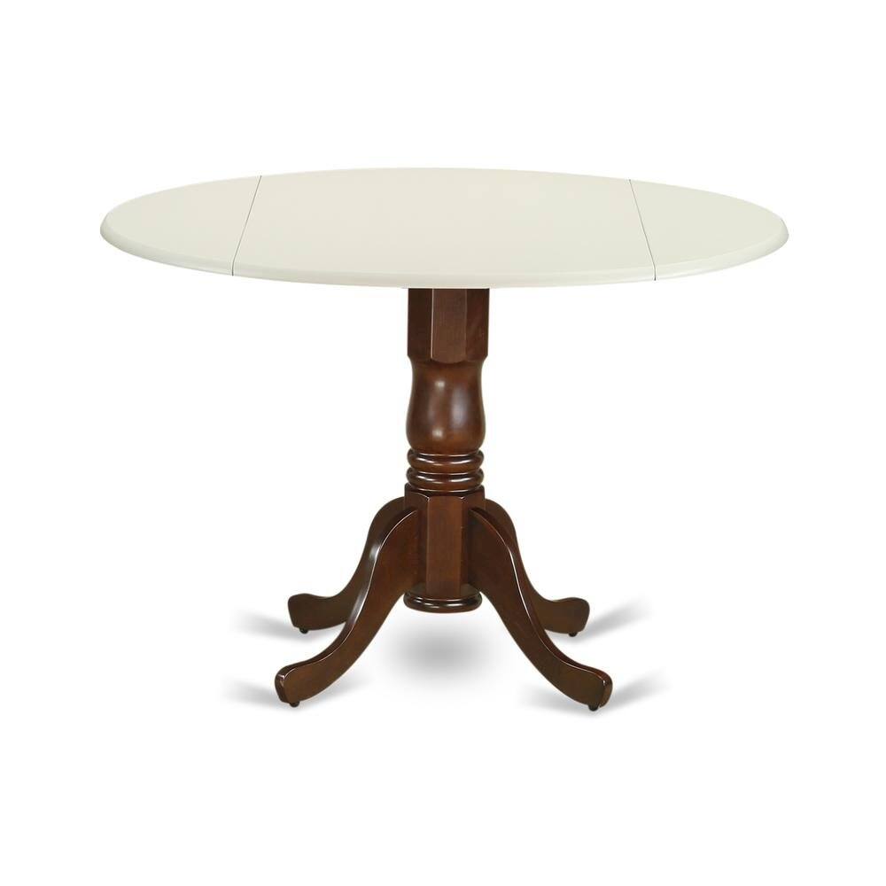 Angle. FurniFact - Round Dining Table - Brown.