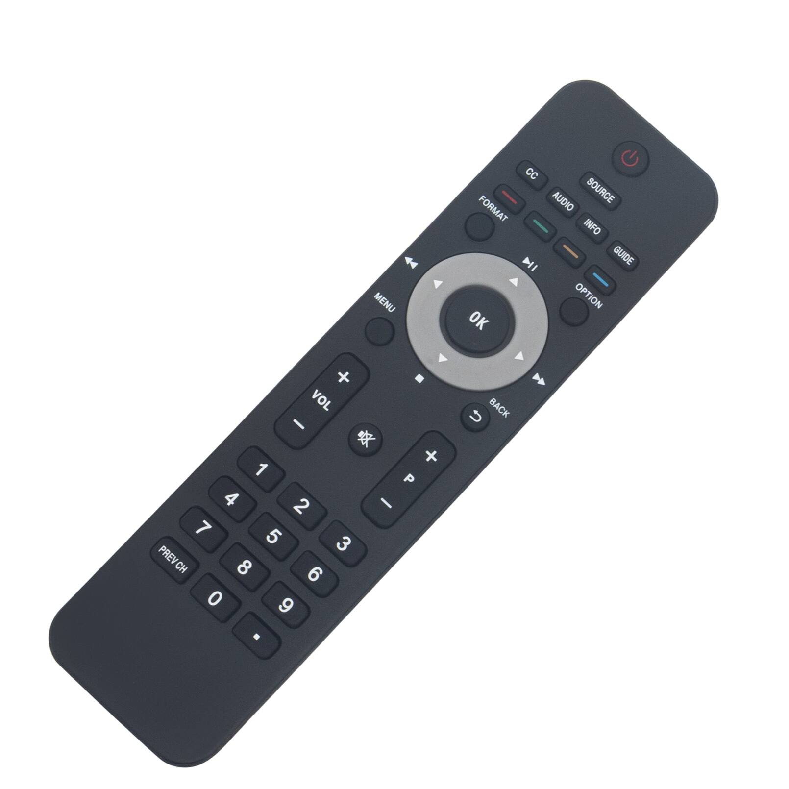 MENU CC AUDIO SOURCE FORMAT INFO GUIDE OPTION OK + VOL - 1 4 2 7 5 3 PREV CH 8 6 0 9 + P I U BACK