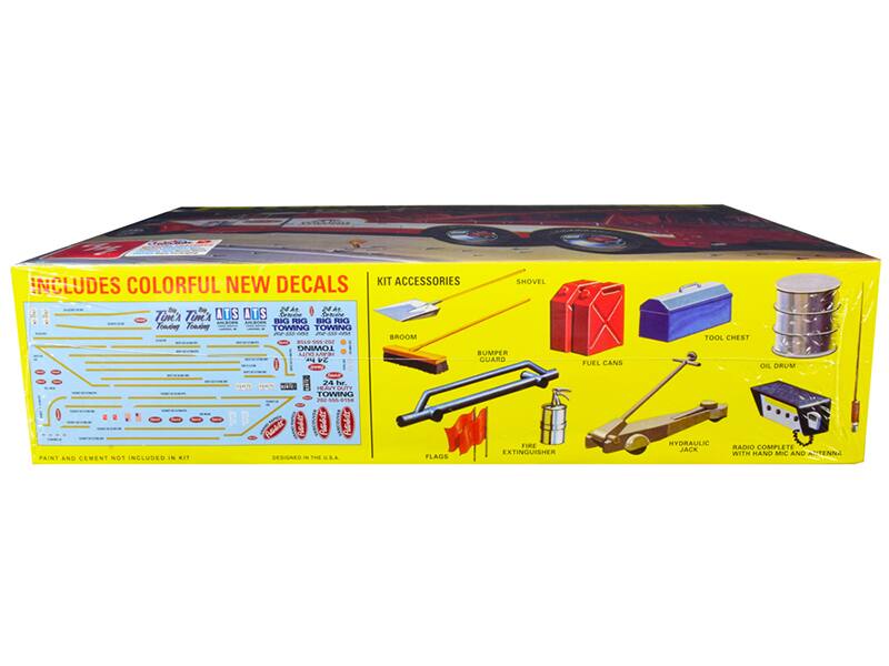 INCLUDES COLORFUL NEW DECALS

KIT ACCESSORIES

- SHOVEL
- BROOM
- BUMPER GUARD
- FUEL CANS
- TOOL CHEST
- OIL DRUM
- HYDRAULIC JACK
- RADIO COMPLETE WITH HAND MIC AND ANTENNA

PAINT AND CEMENT NOT INCLUDED IN KIT

DESIGNED IN THE USA

FLAGS
FIRE EXTINGUISHER