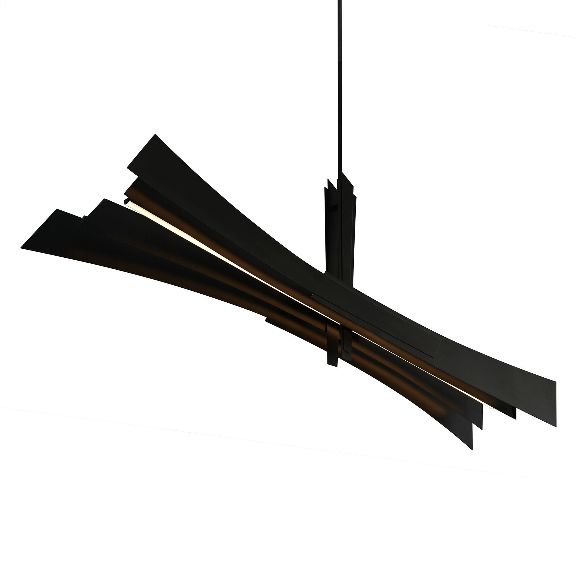 Left. CWI Lighting - Solara Integrated LED Black Chandelier - Black.