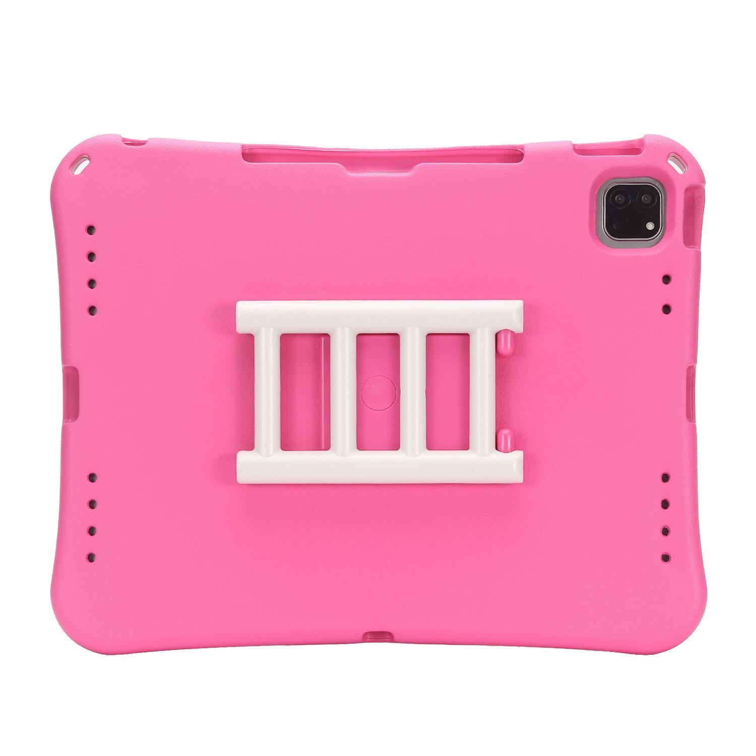 Back. Dteck - for Apple iPad Air (M4) 13" 2026/(M3) 2025/(M2) 2024 Rugged Case,Shockproof Heavy Duty EVA Cover with Rotating Stand - Rose.