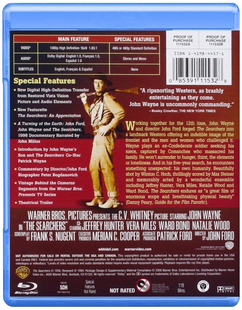 Back. The Searchers [Blu-ray].