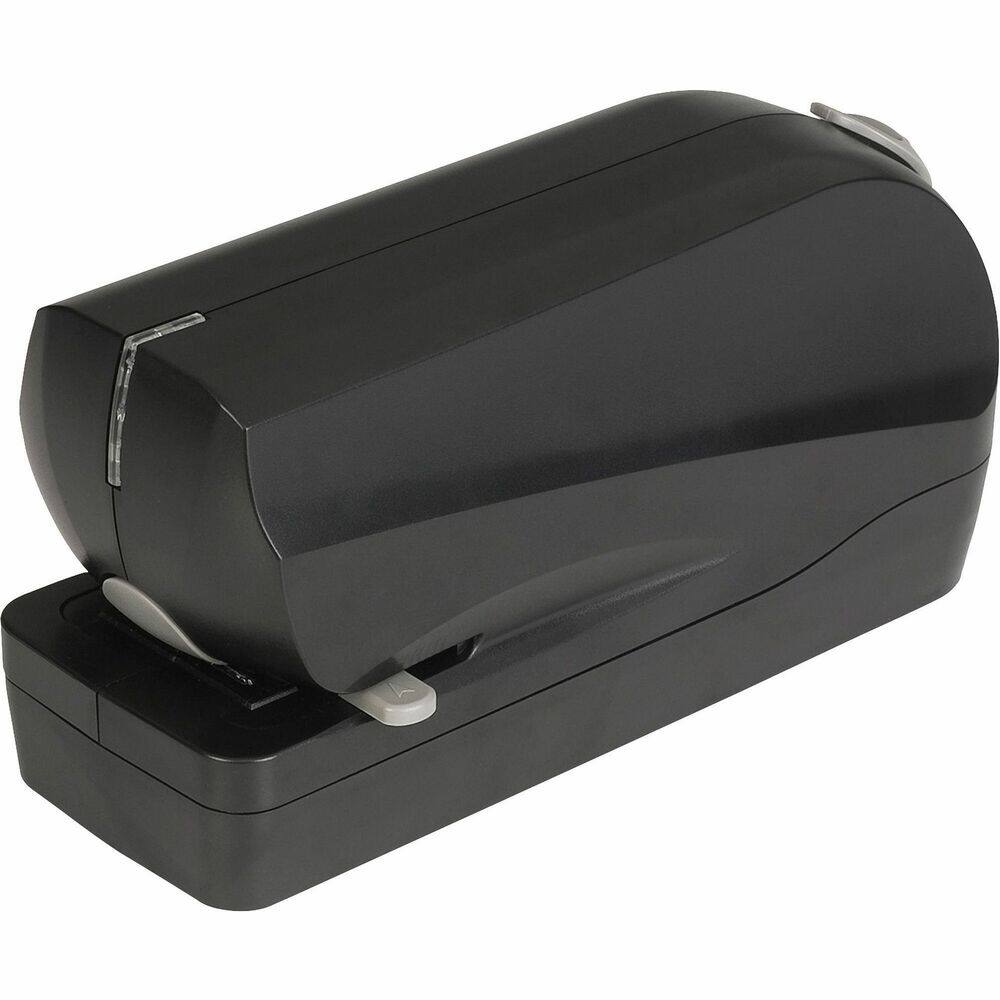 Front. Business Source - Business Source Electric Flat Clinch Stapler - Holds Upto 210 Staple - Full Strip - 6 x AA Battery Included - Black.