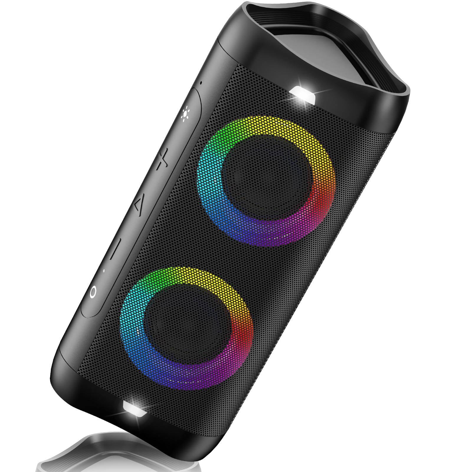 TECH SAFARI - Portable With Lights Stereo Sound Bass Boost Ipx5 Waterproof 20h Playtime Built in Mic Speakers Wireless Fo - Default