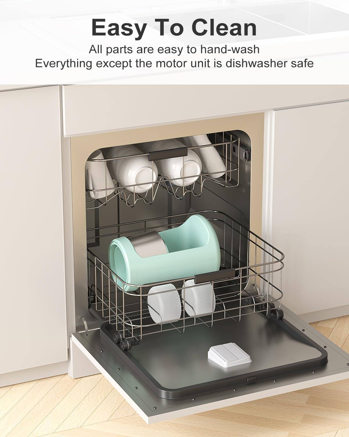 Easy To Clean

All parts are easy to hand-wash

Everything except the motor unit is dishwasher safe
