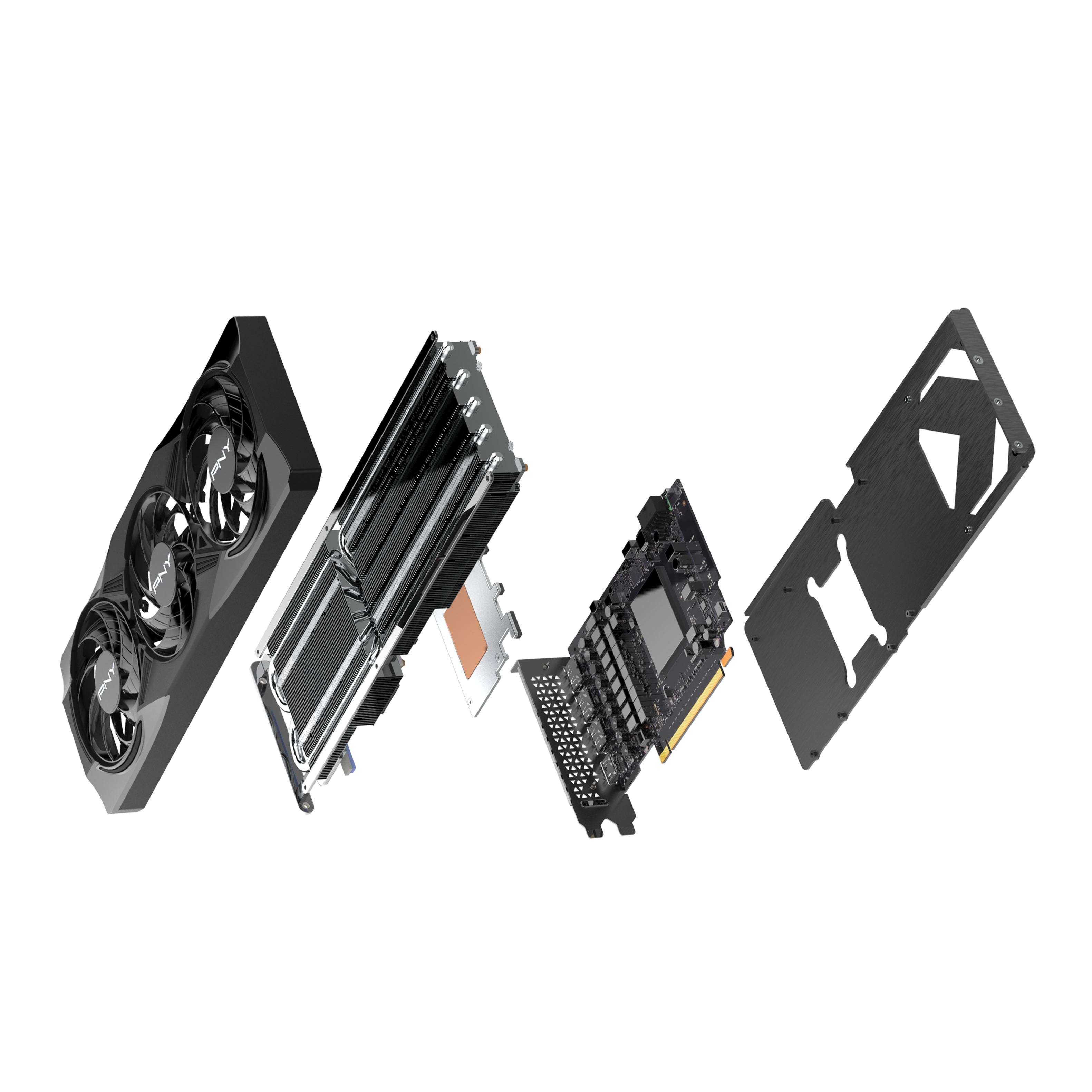 Alt View 4. PNY - GeForce RTX 5070 12GB OC GDDR7 PCI Express 5.0 Graphics Card with Triple Fan - Black.