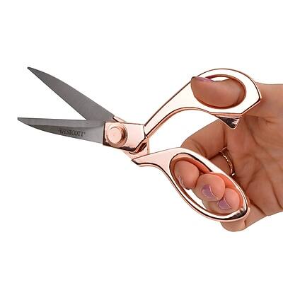 Alt View 4. Westcott - Vintage 8" Stainless Steel Heavy Duty Scissors, Pointed Tip Finish - Rose Gold.