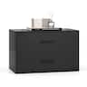Costway - 2-Drawer Stackable Storage Organizer with Anti-Topping Kits Stacking Drawer Chest - Black