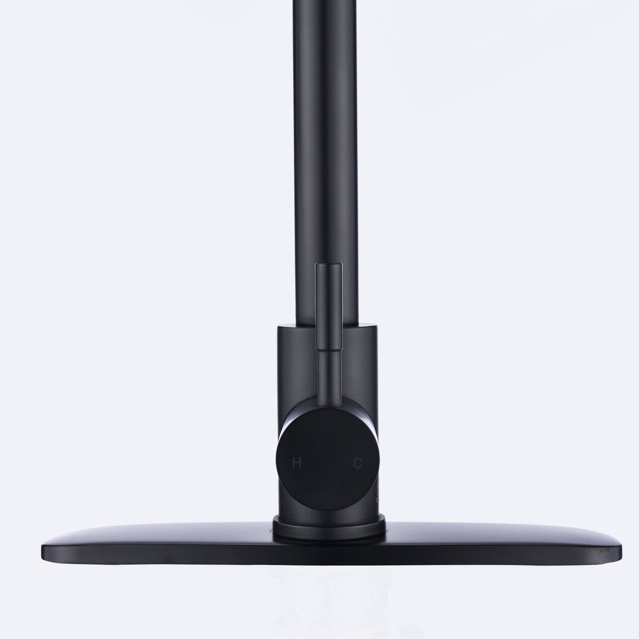 Alt View 7. Boyel Living - Black Single Handle Pull Down Sprayer Kitchen Faucet with Spring Design - Matte Black.