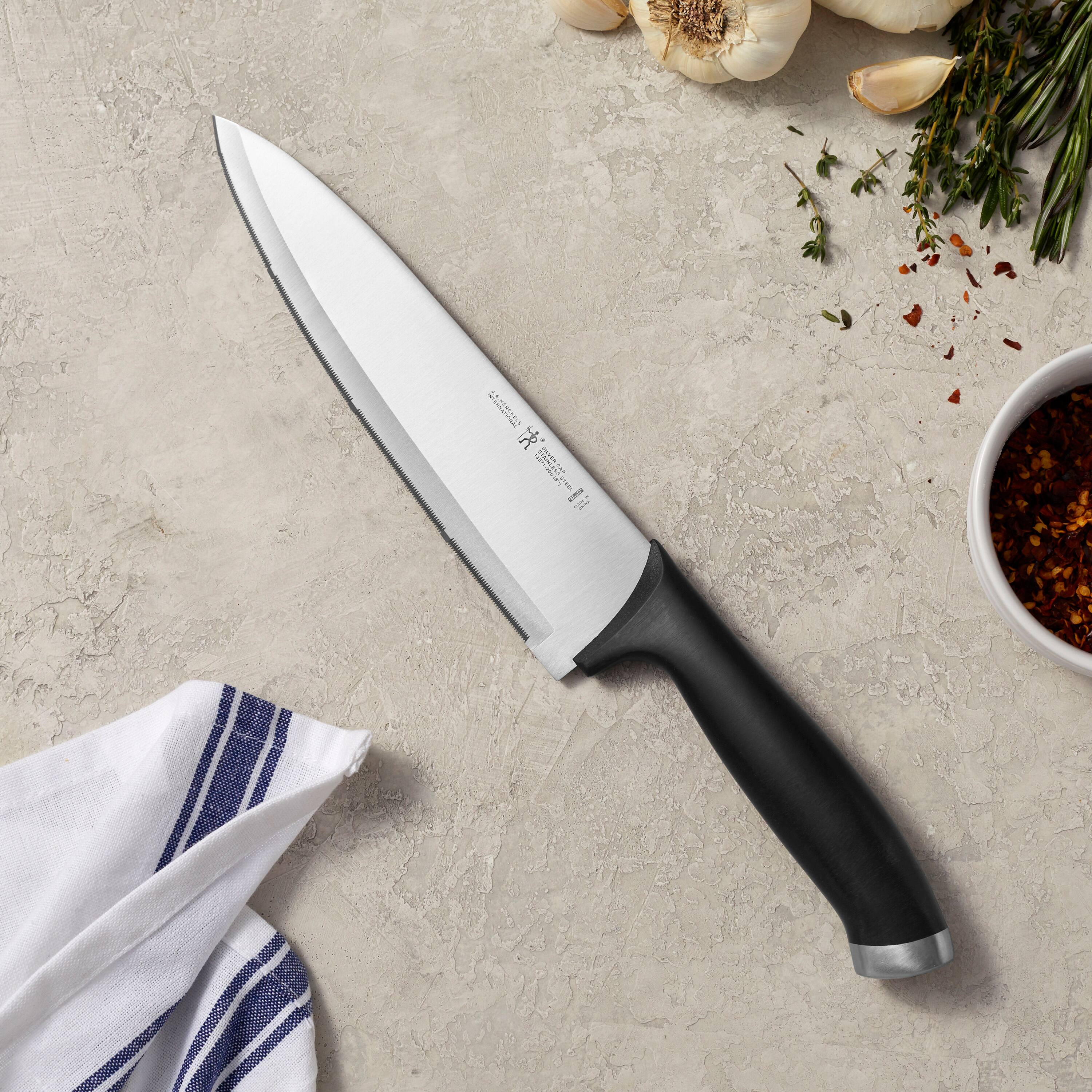 Alt View 4. Henckels - HENCKELS Silvercap 8-inch Chef's Knife - Stainless Steel.
