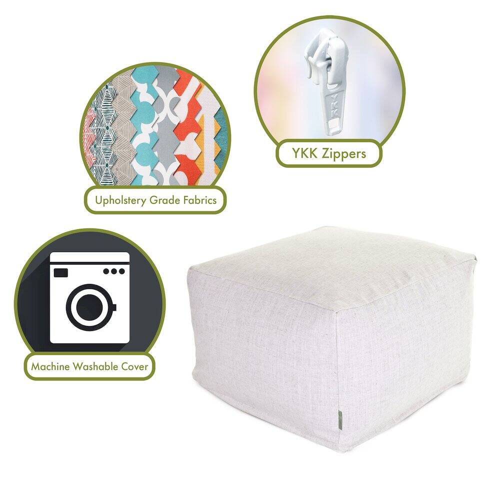 - Upholstery Grade Fabrics
- YKK Zippers
- Machine Washable Cover