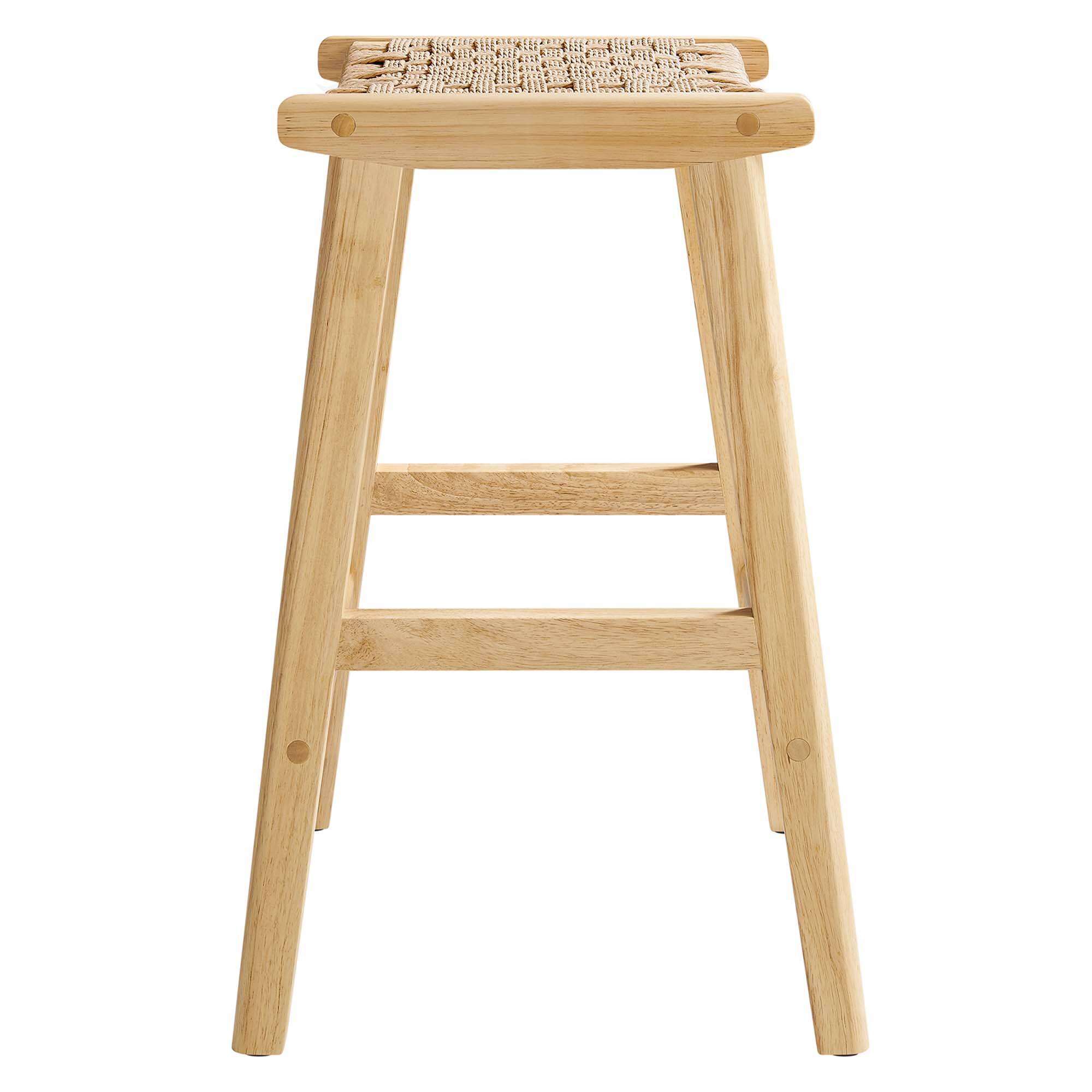 Alt View 1. Modway - Saoirse Woven Rope Wood Counter Stool Set of 2 by Modway - 0.