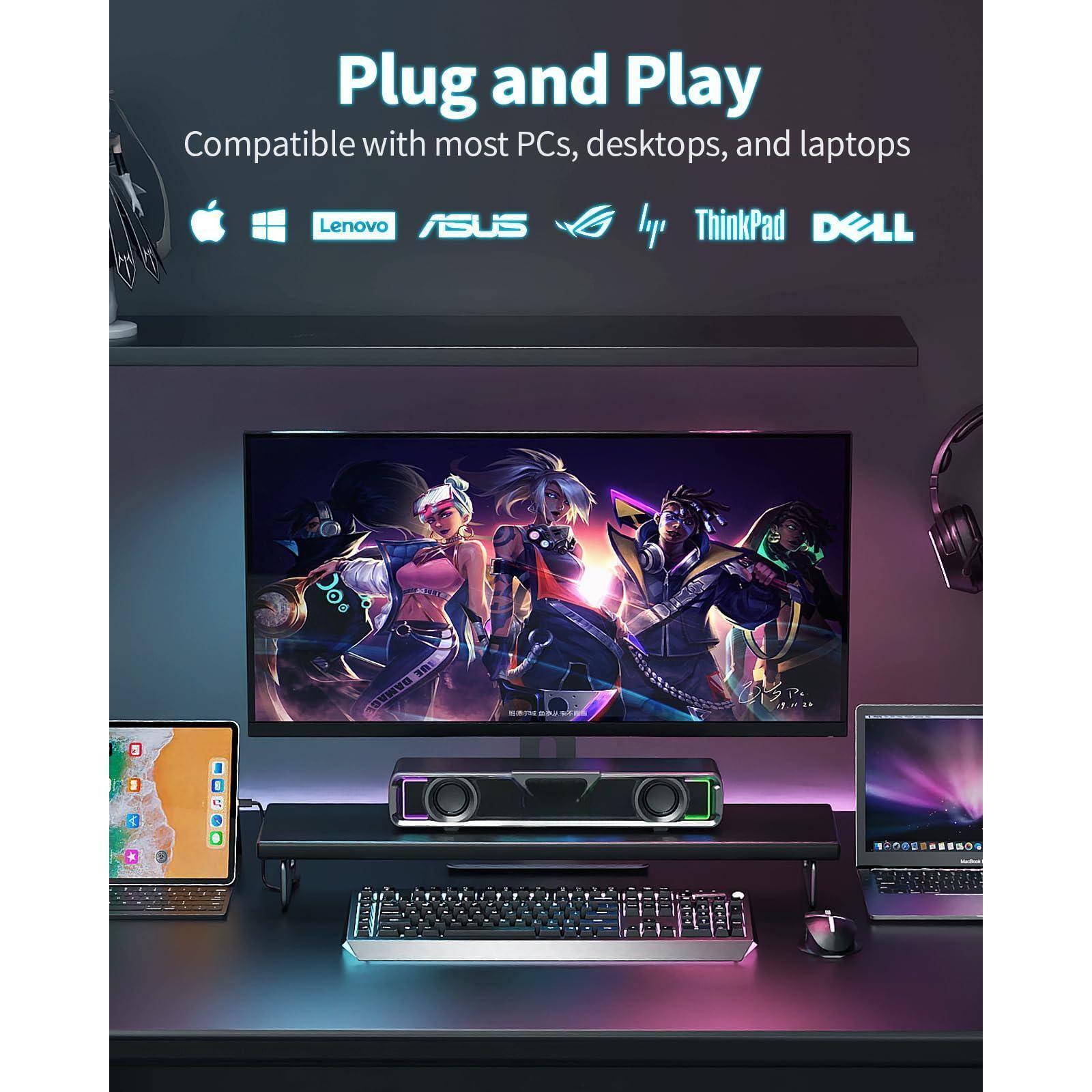 Plug and Play  
Compatible with most PCs, desktops, and laptops  
Lenovo ASUS ThinkPad DELL