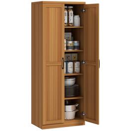 Homcom - 2-Door Kitchen Pantry, Freestanding Cabinet with 2 Adjustable Shelves for Dining Room - Orange