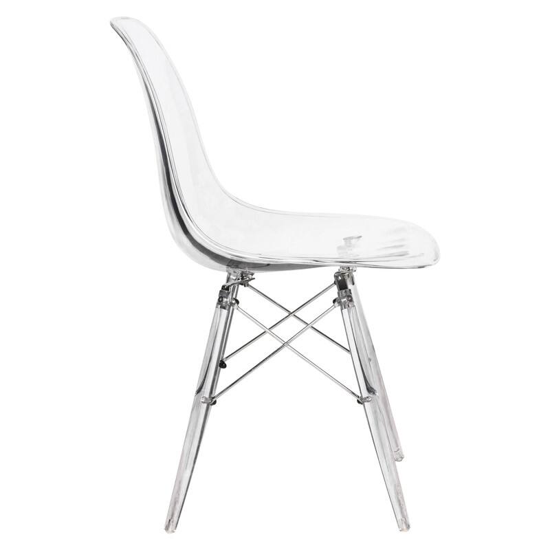 Alt View 5. LeisureMod - Dover Modern Acrylic Accent Side Chair with Eifel Design Legs for Dining Room, Kitchen and Home Office - Clear.