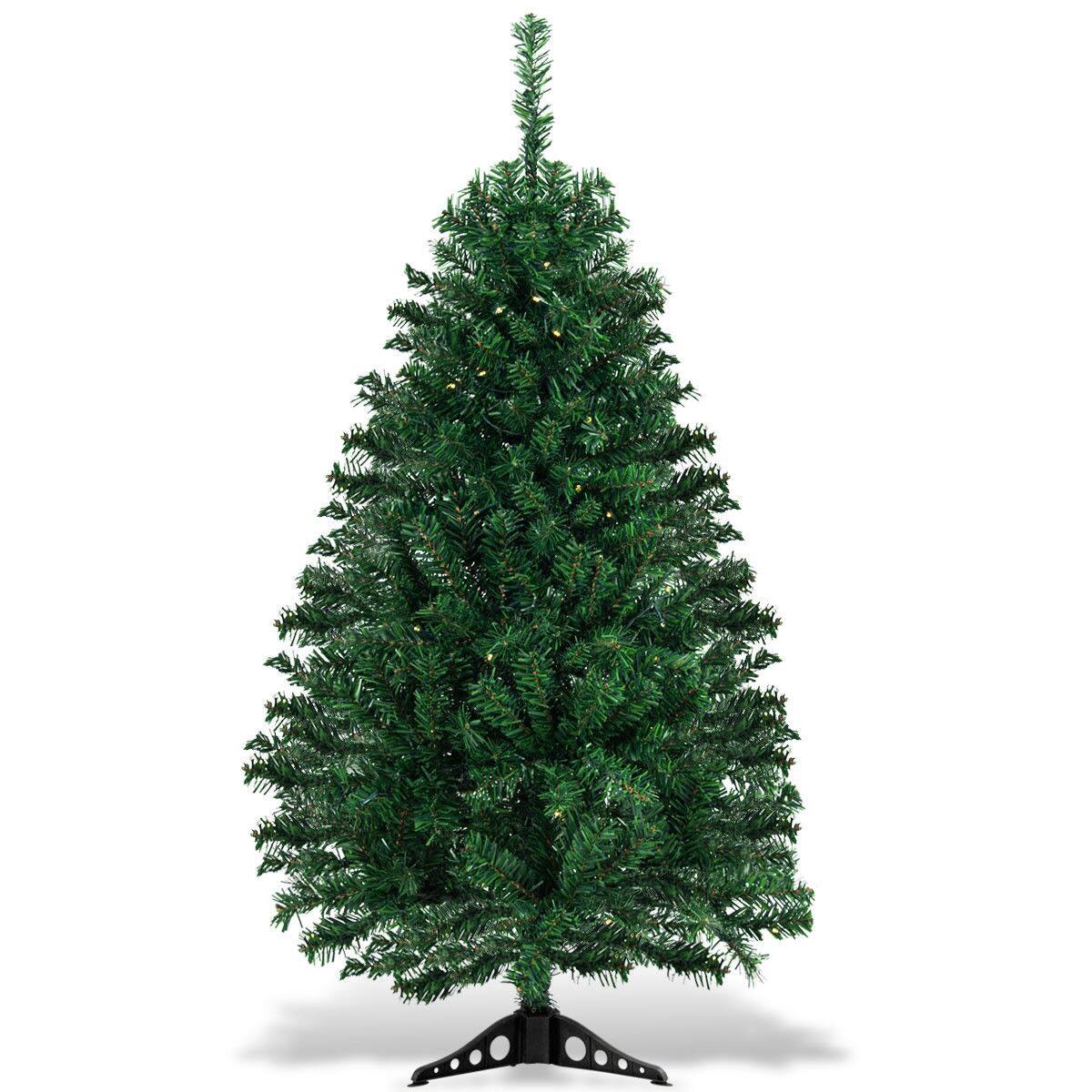 Alt View 8. Costway - Costway 4Ft Pre-Lit Charlie Pine Christmas Tree Plastic Led Lights - Green.