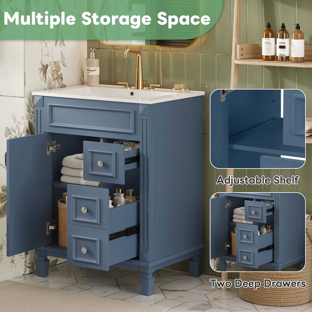 Multiple Storage Space  
Adjustable Shelf  
Two Deep Drawers