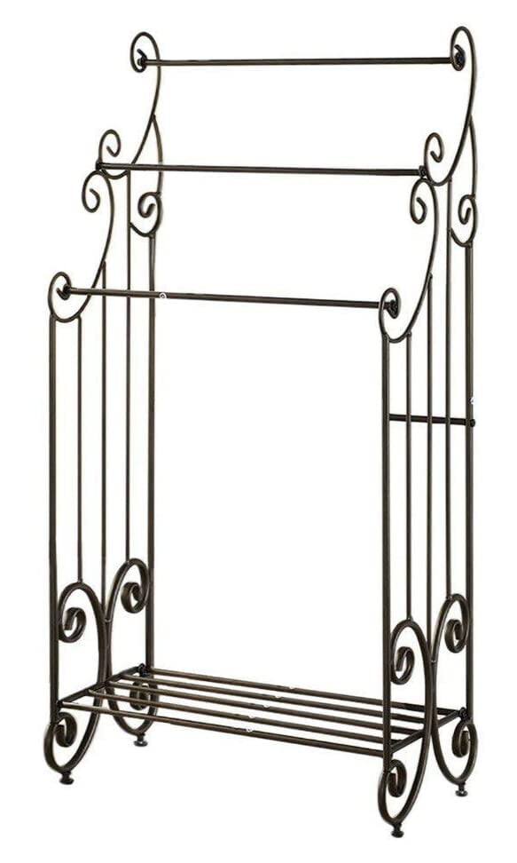 Back. Kings Brand Furniture - Kings Brand Furniture Pewter Metal Towel Racks for Bathroom with Shelf - 3 Long, Sturdy, Versatile & Modern Towel Rack - Medium Grey.