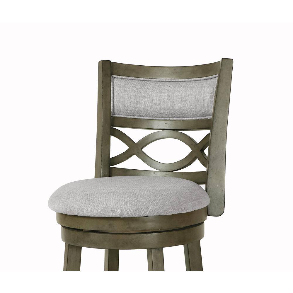 Alt View 1. New Classic Furniture - New Classic Manchester Gray Wood Swivel Counter Stool w/ Fabric Seat (Set of 2) - Grey.