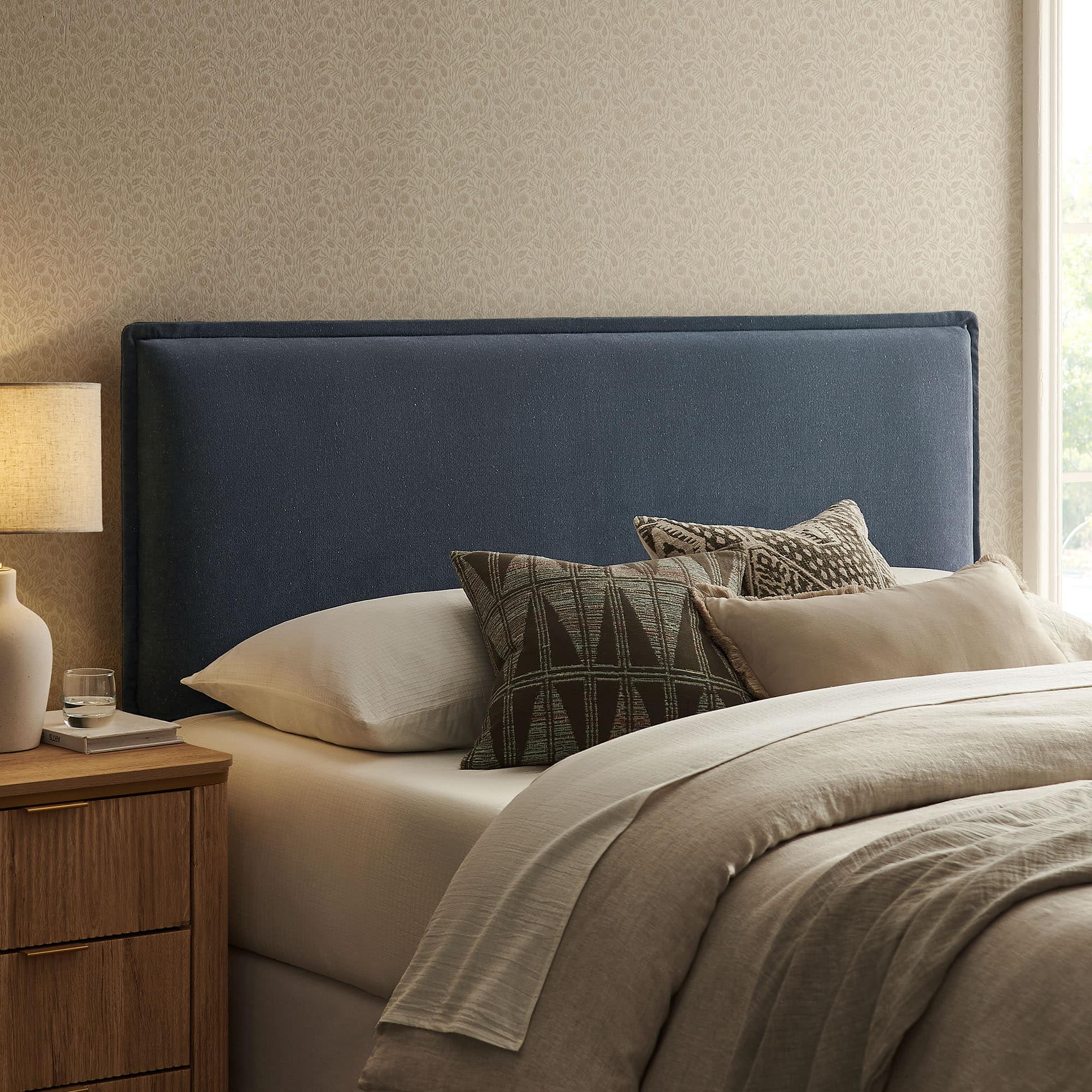 Camille Upholstered Linen Blend Headboard by Modway - Denim price history on PriceWatchPro