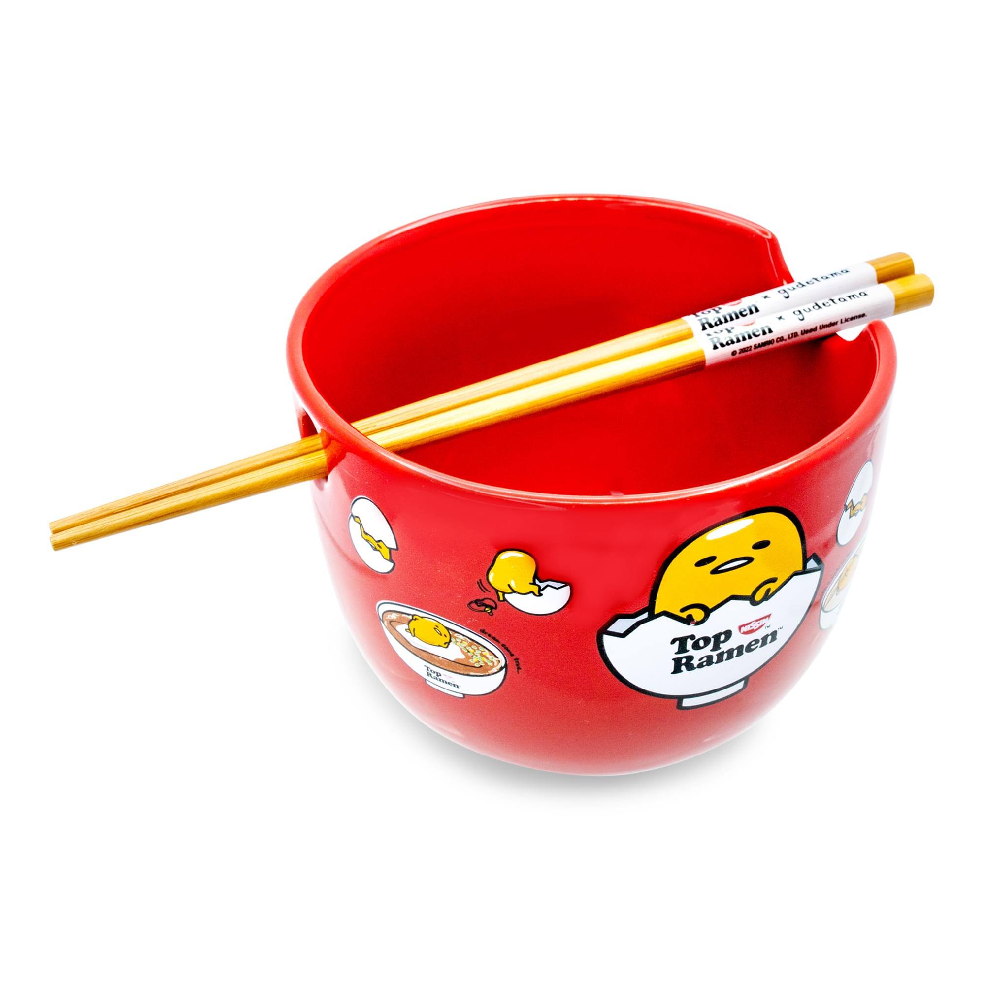 Silver Buffalo Sanrio Gudetama x Nissin Top Ramen Noodle Bowl and Chopstick - Thumbnail 3