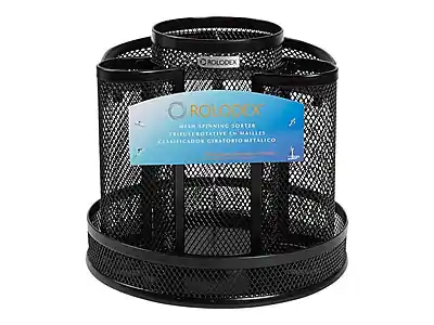 Rolodex 8 Compartment Wire Mesh Rotating Organizer, (1773083) Black ...
