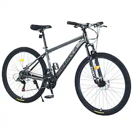 Anysun - 27.5 Inch Wheels 21 Speed Mountain Bike, for Men Women Boys and Girls, Front Suspension,Aluminum Alloy Frame - Gray