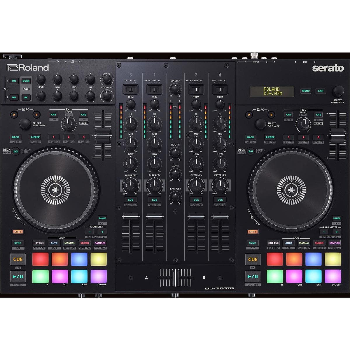 Roland - DJ-707M 4-Channel DJ Controller for Serato DJ