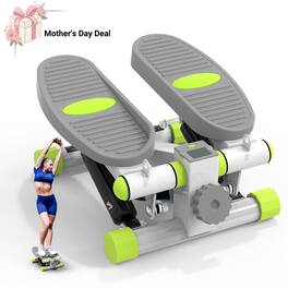 HARISON - Mini Stepper with LCD Monitor, 300 LB Capacity, Portable Under-Desk Stepper for Home Workout (BB349W) - White