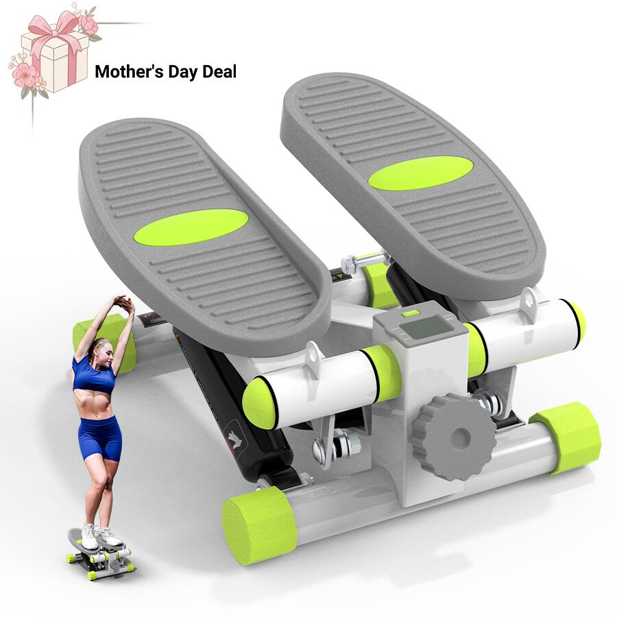 HARISON - Mini Stepper with LCD Monitor, 300 LB Capacity, Portable Under-Desk Stepper for Home Workout (BB349W) - White