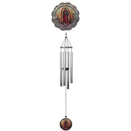 FC Design - 40" Long Our Lady of Guadalupe Ripple Illusion Wind Chime Outdoor Patio or Garden Hanging Decoration - Multi-Color