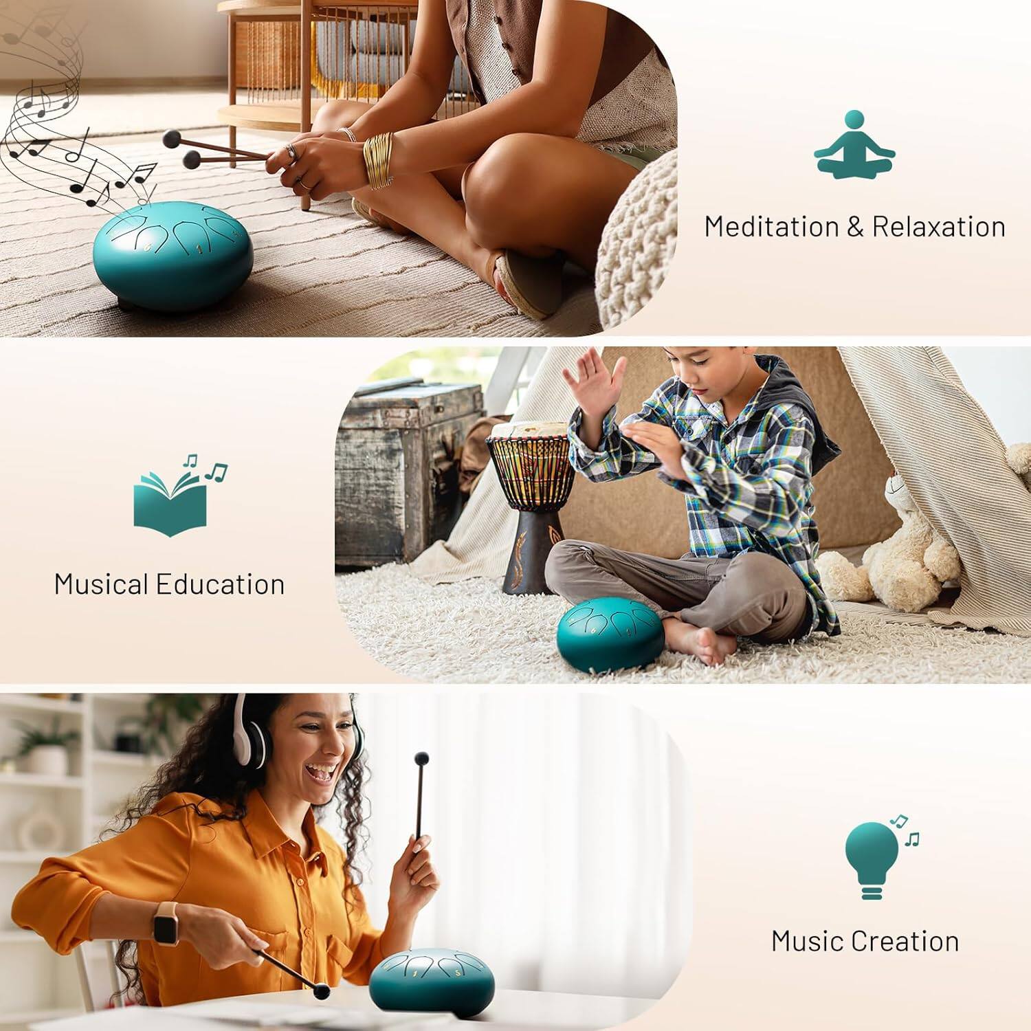 Meditation & Relaxation  
Musical Education  
Music Creation