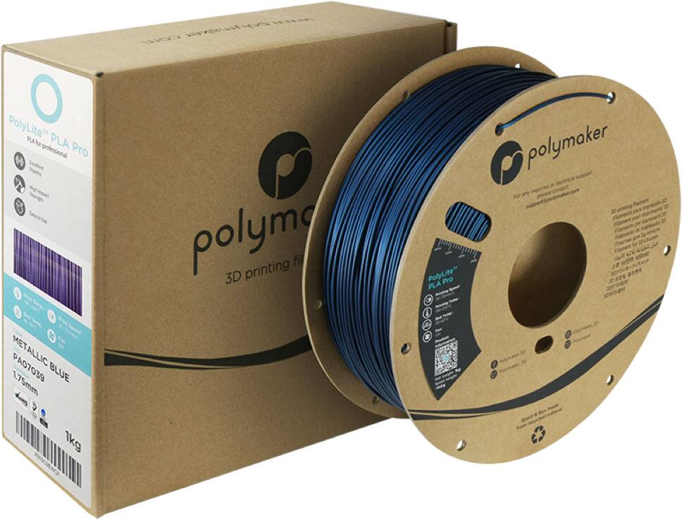 PolyLite PLA 3D printing filament is made from high-quality materials and is designed for professional use. It is available in various colors, including blue, as seen in the image. The filament is 1.75mm in diameter and is suitable for use with a wide range of 3D printers. The spool of filament is made from technical materials and is designed for optimal performance. The PolyLite Pro PLA 5 1 S filament is a popular choice among 3D printing enthusiasts and professionals alike.