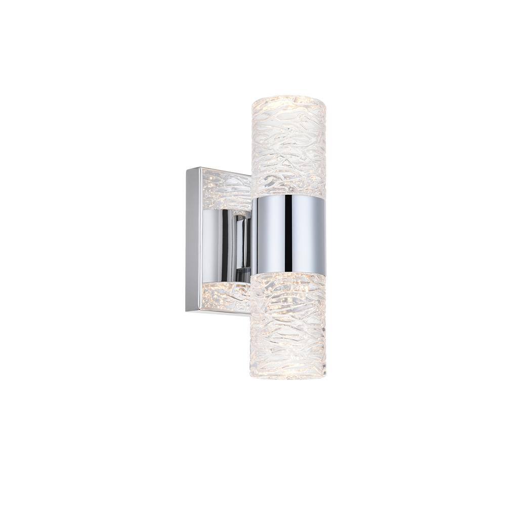 Alt View 2. Elegant Lighting - Vega 2 light Chrome LED Wall Sconce - Chrome.