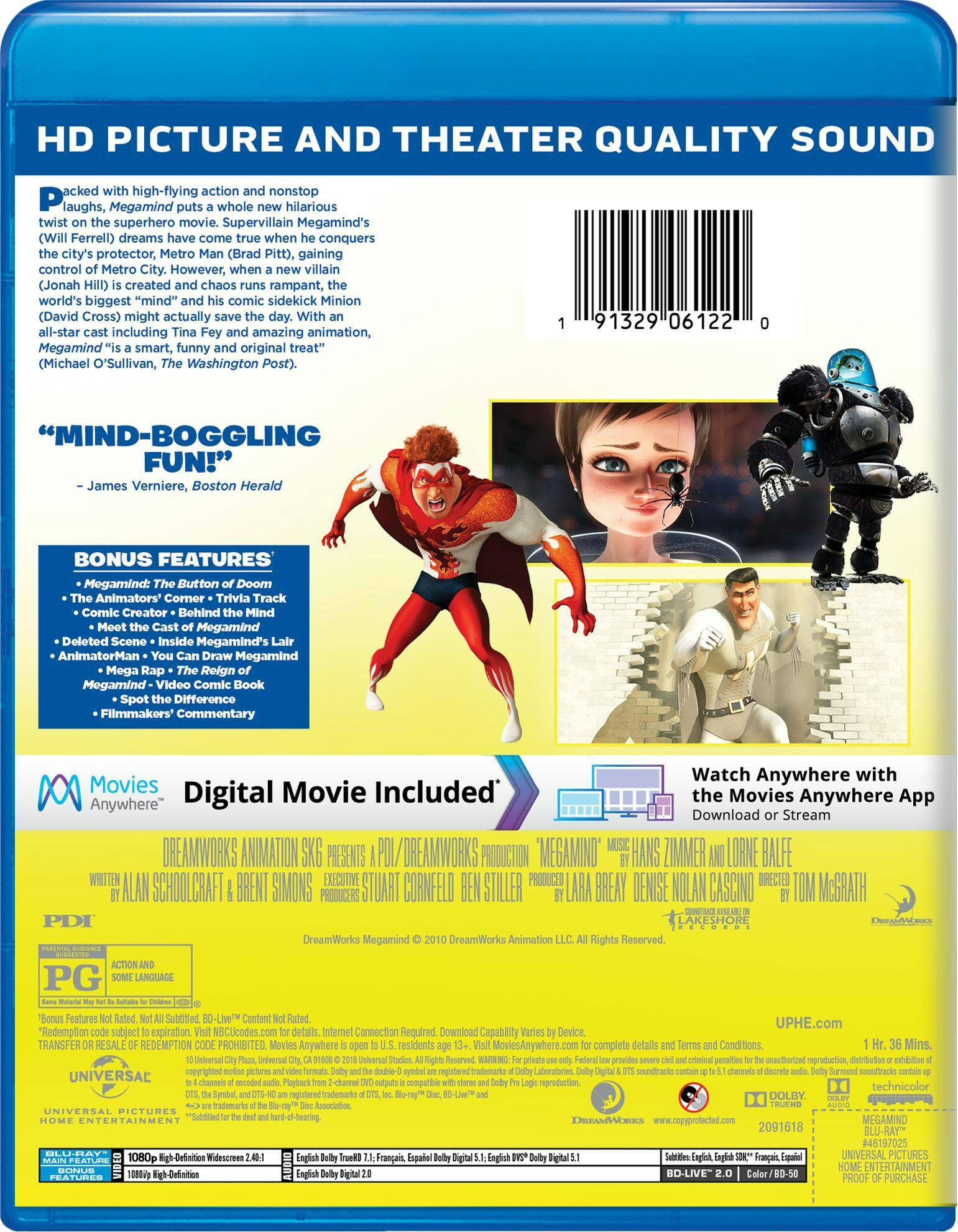 Back. Megamind (Blu-ray New Box Art) [Blu-ray].