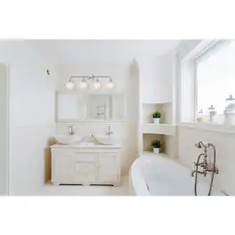 Living District - Hanson 4 lights bath sconce in polished nickel with frosted shade - Polished Nickel And Frosted Shade