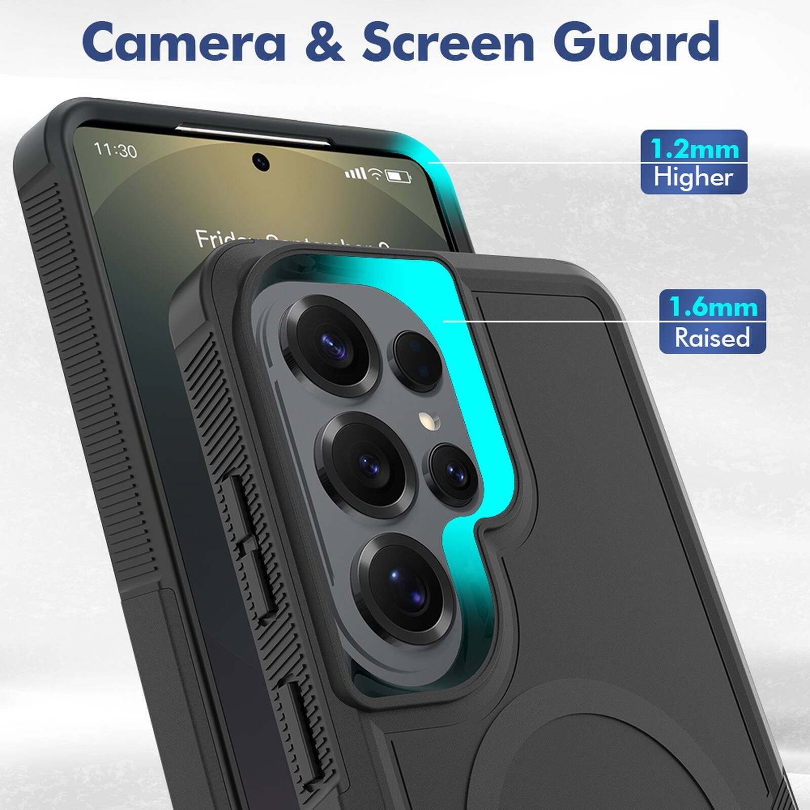 Camera & Screen Guard

11:30

1.2mm Higher

1.6mm Raised