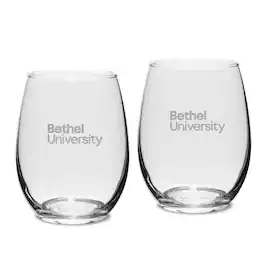 Jardine - Bethel Wildcats 15oz. 2-Piece Stemless Wine Glass Set - Multicolor