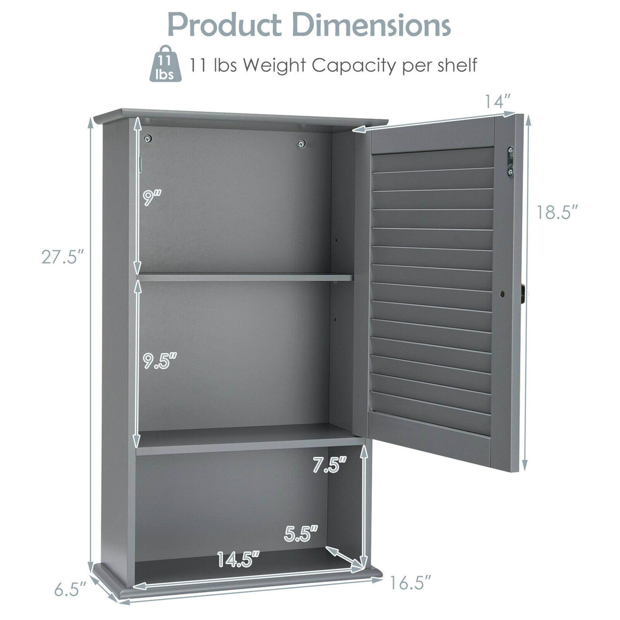 Product Dimensions
11 lbs Weight Capacity per shelf
14"
18.5"
27.5"
9.5"
7.5"
6.5"
14.5"
5.5"
16.5"