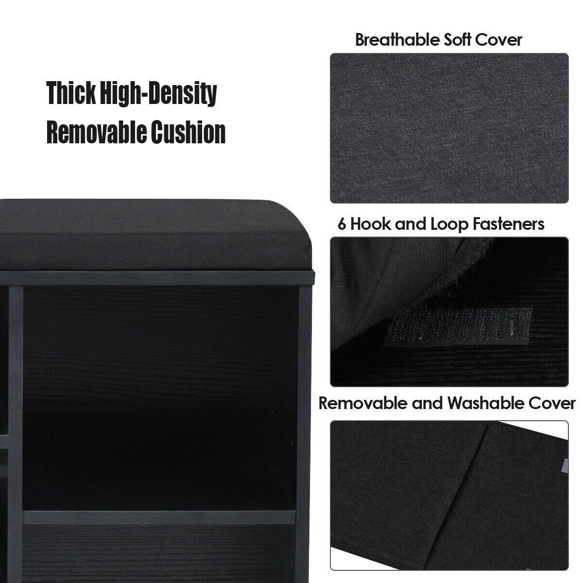 Breathable Soft Cover, Thick High-Density Removable Cushion, 6 Hook and Loop Fasteners, Removable and Washable Cover