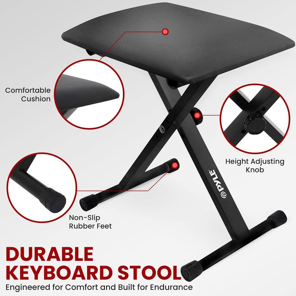 Comfortable Cushion  
Height Adjusting Knob  
Non-Slip Rubber Feet  
DURABLE KEYBOARD STOOL  
Engineered for Comfort and Built for Endurance