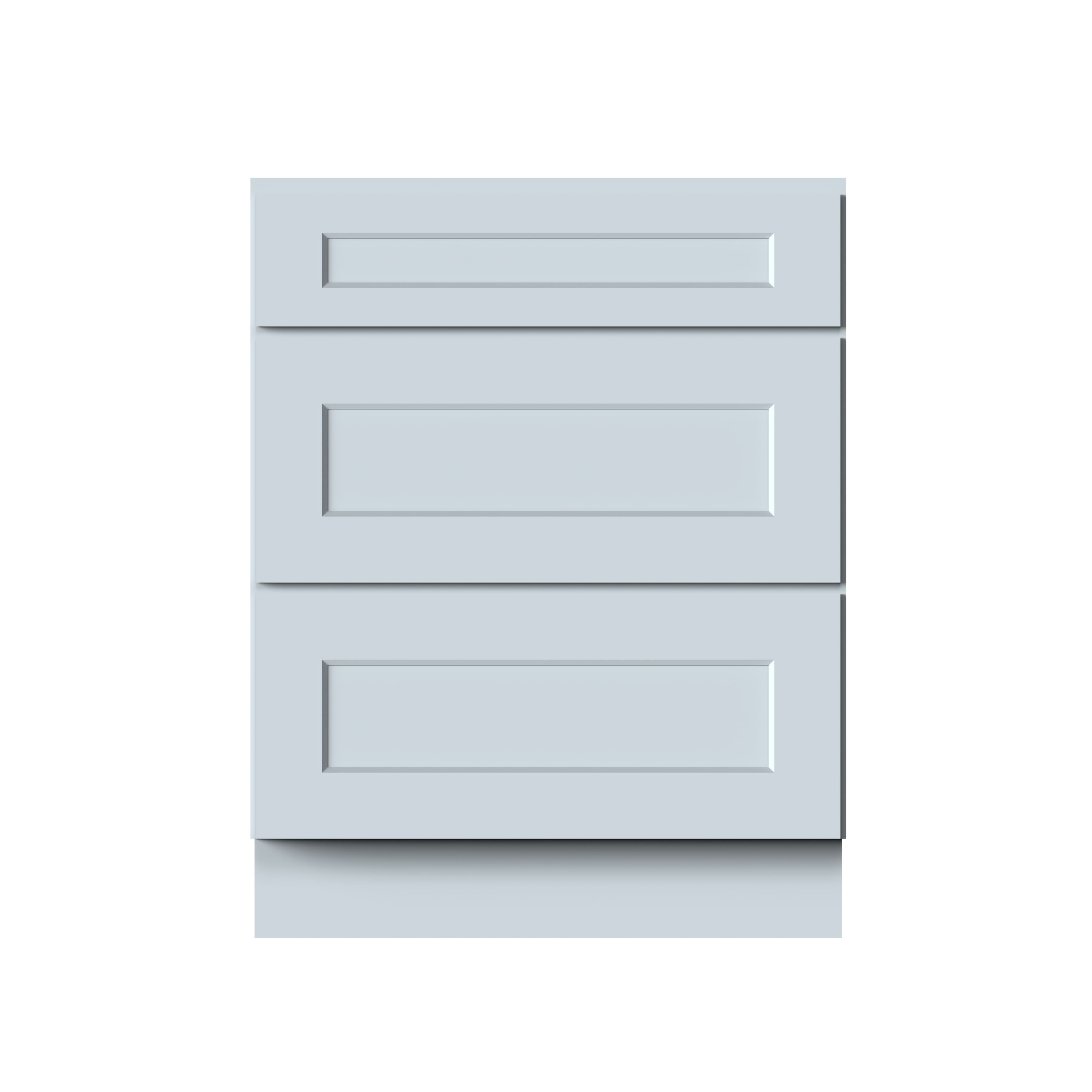 Boyel Living - Drawer Base Cabinets 34.5.Wx24in.H Ready to Assemble Kitchen Cabinets 3Drawers - DOVE GRAY
