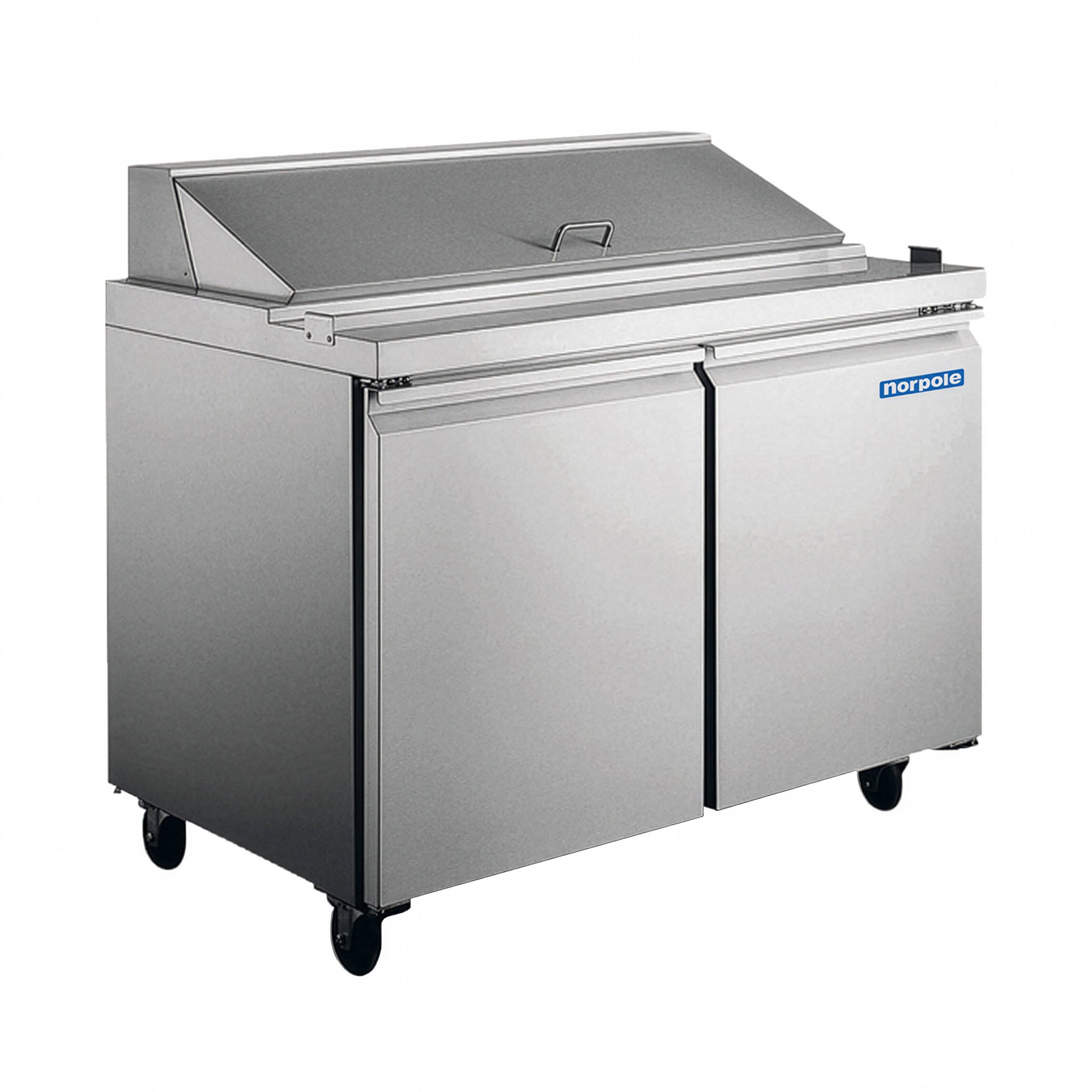 Alt View 5. Magic Chef - Commercial 9.5 cu. ft. Sandwich/Salad Prep Table Refrigerator in Stainless Steel - Stainless Steel.