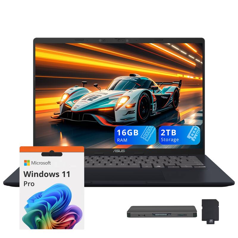 ASUS - Vivobook 14" WUXGA Laptop,Snapdragon X,16GB RAM,1TB SSD+1TB Dock Station,Qualcomm Adreno Graphics,Win 11 - Blue