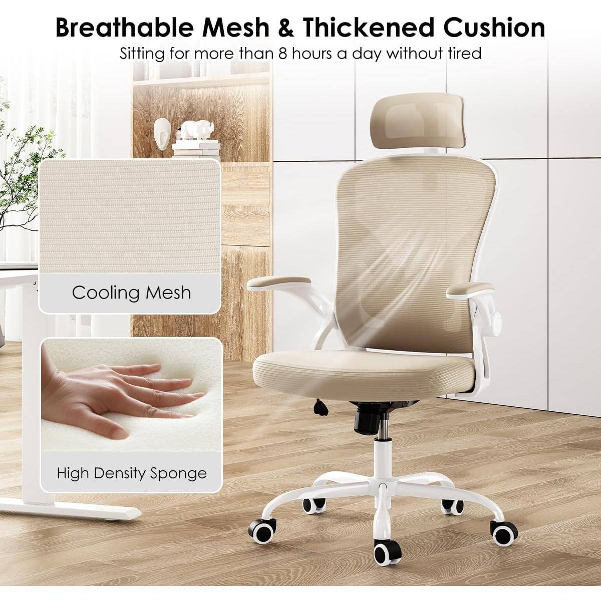 Breathable Mesh & Thickened Cushion  
Sitting for more than 8 hours a day without tired  

Cooling Mesh  
High Density Sponge