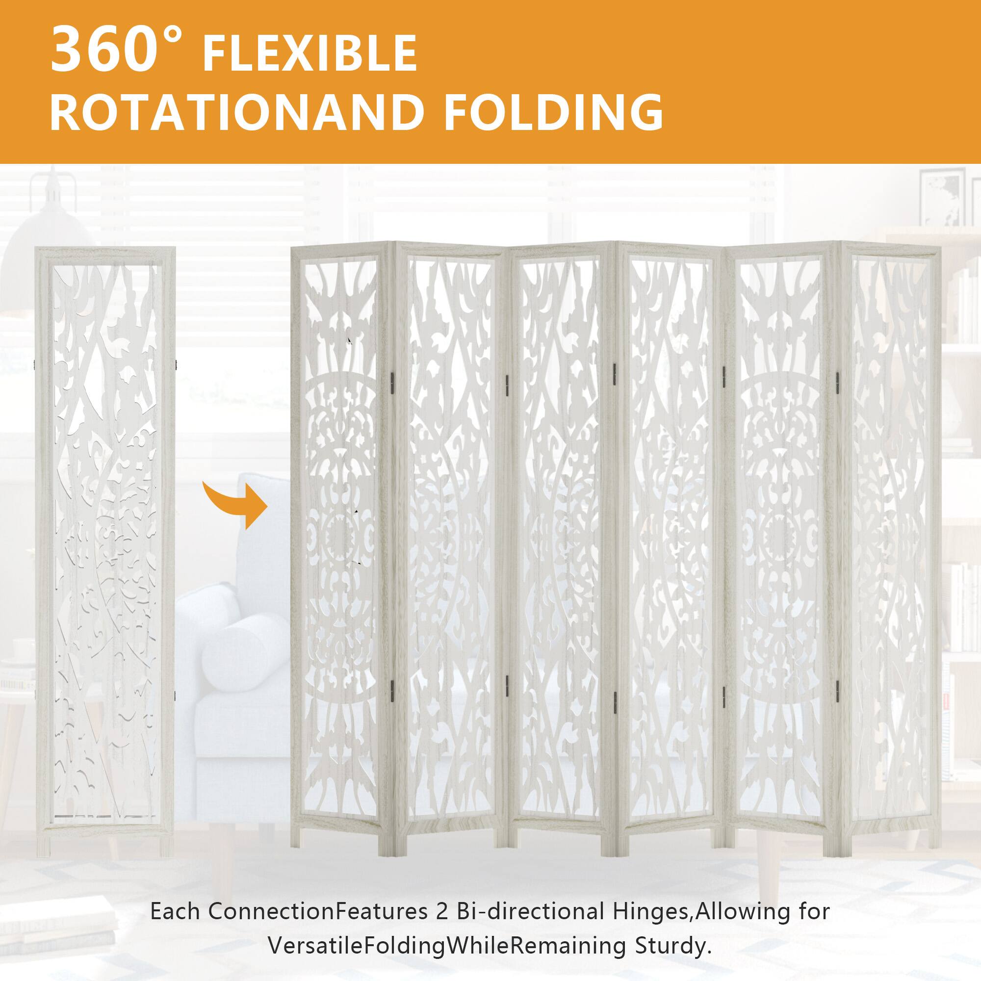 360° FLEXIBLE ROTATION AND FOLDING

Each Connection Features 2 Bi-directional Hinges, Allowing for Versatile Folding While Remaining Sturdy.