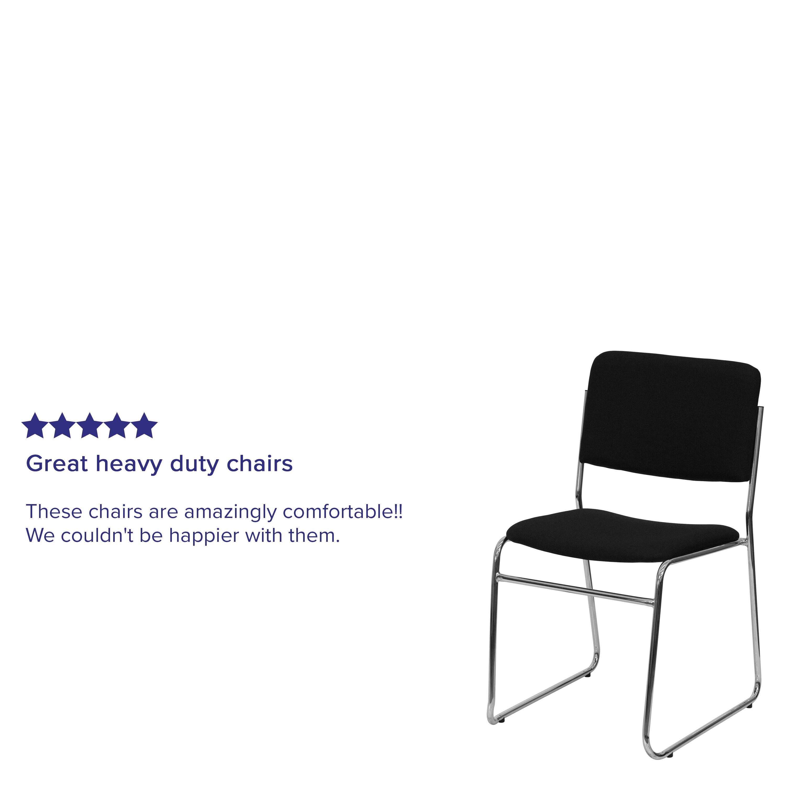 Great heavy duty chairs

These chairs are amazingly comfortable!! We couldn't be happier with them.